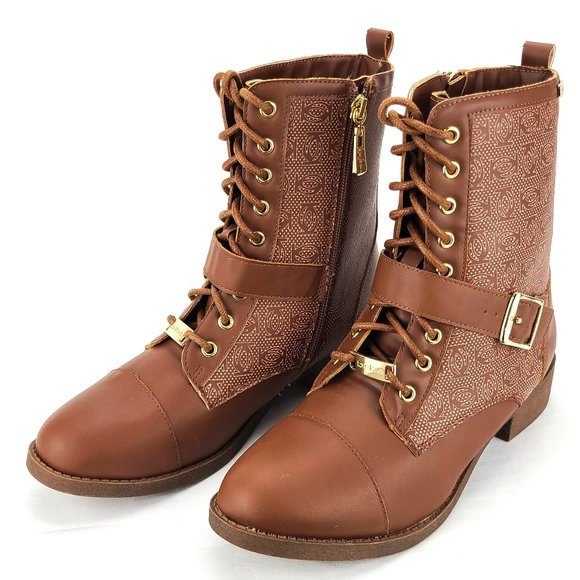 Bebe Women's Ofeibea Logo Ankle Boots Comba size 8 - Picture 1 of 10